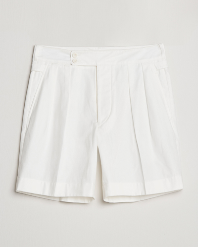 Mies |  | Ralph Lauren Purple Label | High Waist Linen Shorts Ivory