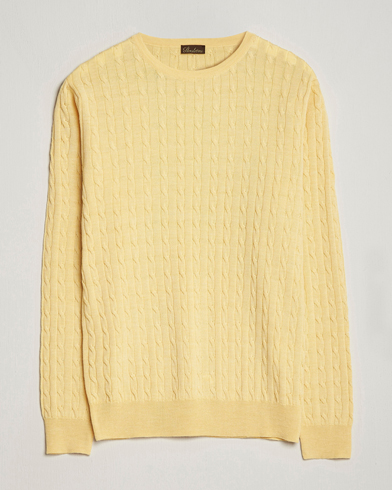 Mies |  | Stenströms | Merino Cable Crew Neck Yellow