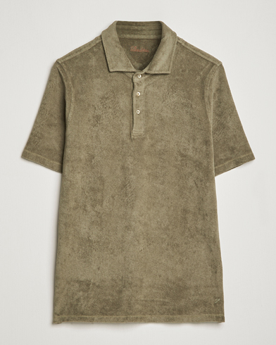 Mies | Terry | Stenströms | Terry Cotton Poloshirt Olive