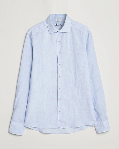 Mies |  | Stenströms | Slimline Cut Away Linen Shirt Light Blue
