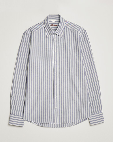 Mies |  | Stenströms | Slimline Washed Striped Oxford Shirt  Blue