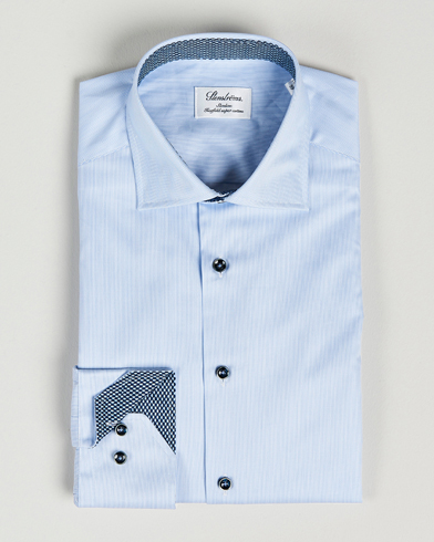 Mies |  | Stenströms | Slimline Cut Away Micro Stripe Contrast Shirt Blue