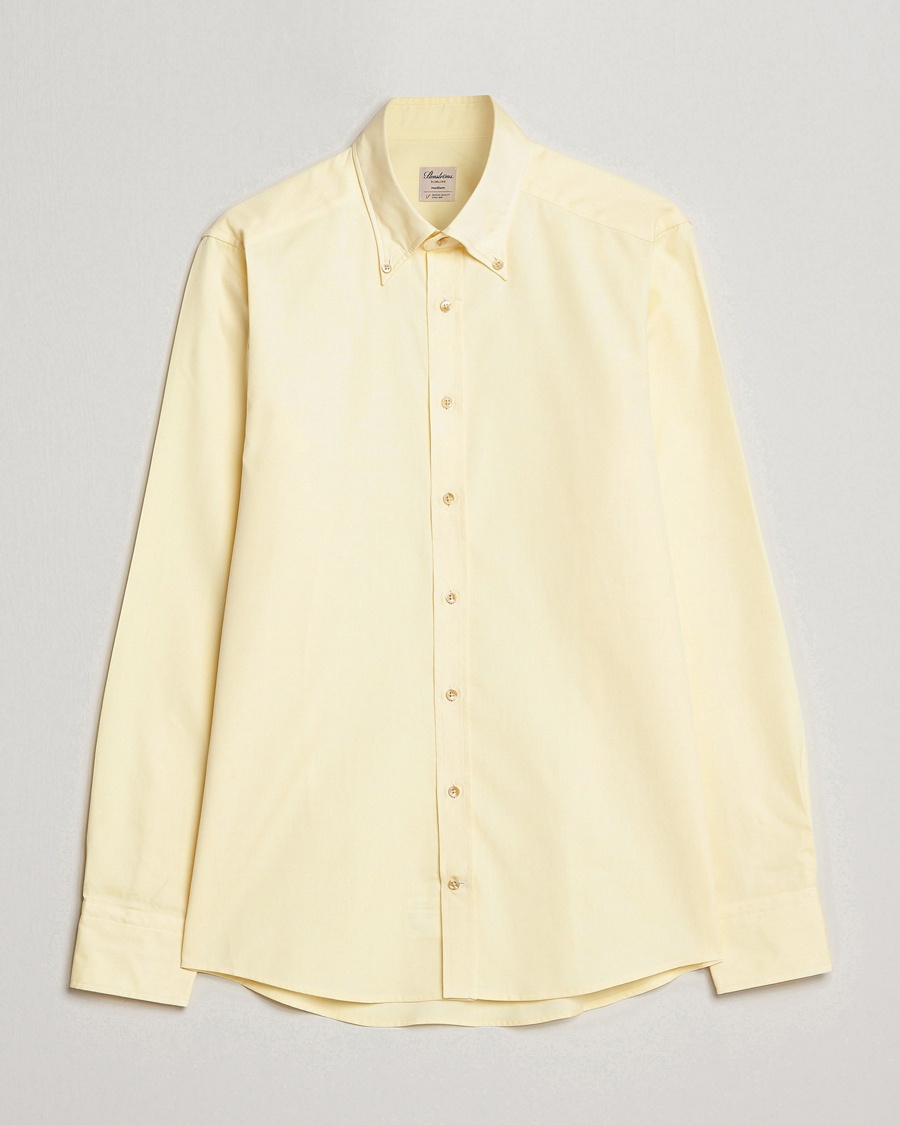 Stenströms Slimline Button Down Pinpoint Oxford Shirt Yellow – Keltainen