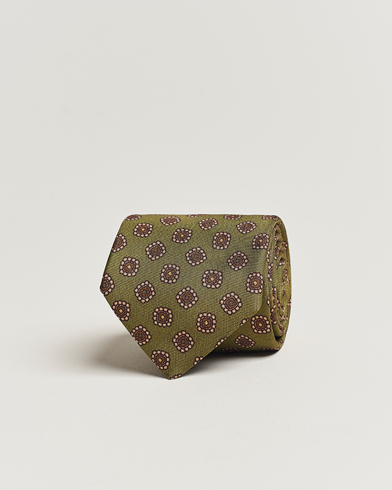 Mies |  | Stenströms | Printed Silk Tie Green
