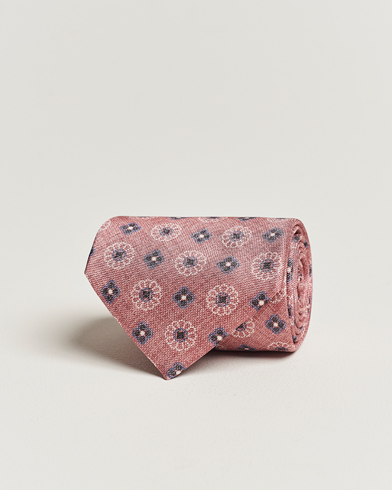 Mies |  | Stenströms | Flower Printed Silk Tie Pink