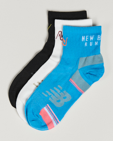 Mies | Sukat | New Balance Running | 3-Pack Ankle Running Socks White/Black/Blue