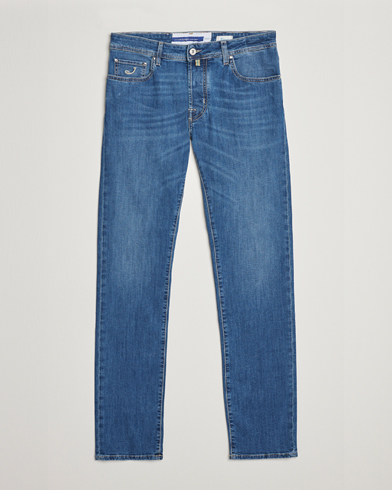 Mies |  | Jacob Cohën | Bard Denim Linen Resort Stretch Jeans Mid Blue