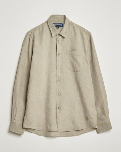 Mies |  | Vilebrequin | Caroubis Linen Shirt Ecalyptus