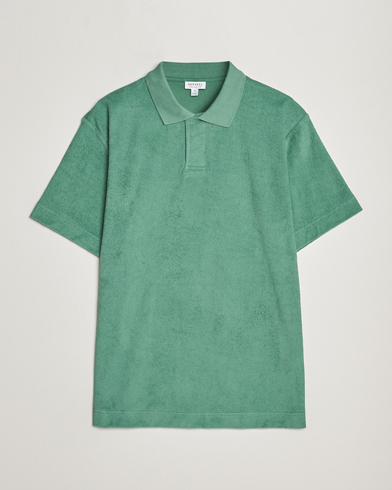 Mies | Vain Care of Carlilta | Sunspel | Towelling Polo Shirt Thyme Green