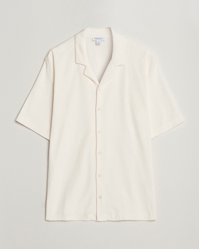 Mies | Vaatteet | Sunspel | Towelling Camp Collar Shirt Archive White