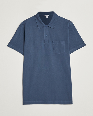 Mies |  | Sunspel | Riviera Polo Shirt Shale Blue