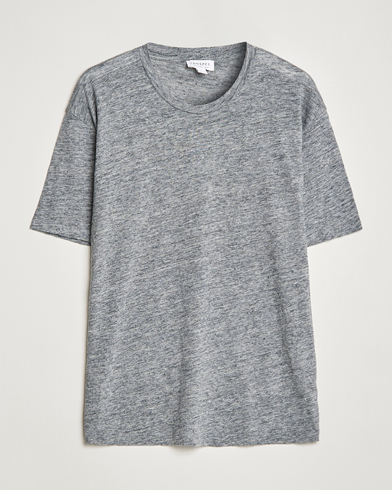 Mies | Sunspel | Sunspel | Linen T-Shirt Mid Grey Melange