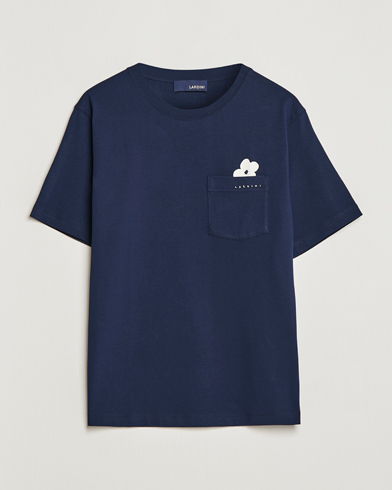 Mies |  | Lardini | Fiore Tasca Printet Logo T-Shirt Navy