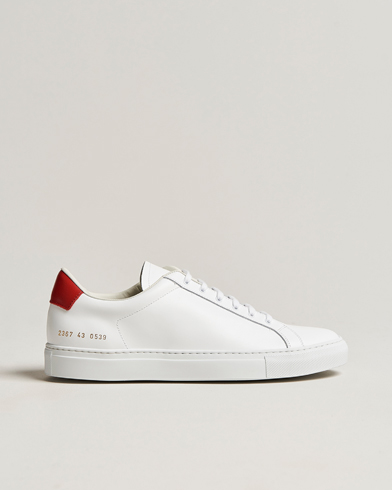 Mies |  | Common Projects | Retro Low Suede Sneaker White/Red