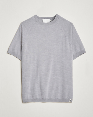 Mies |  | Peregrine | Knitted Wool T-Shirt Light Grey