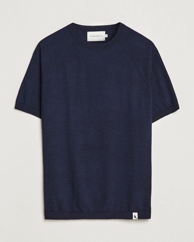 Mies |  | Peregrine | Knitted Wool T-Shirt Navy