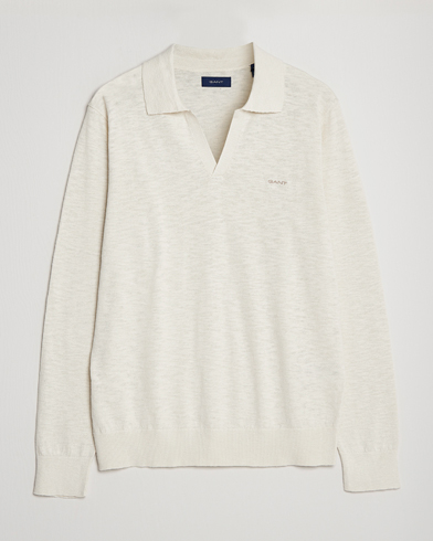 Mies |  | GANT | Cotton/Linen Knitted Polo Putty