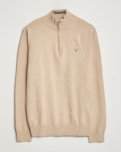 Mies |  | GANT | Classic Cotton Half-Zip Sweater Sand Melange