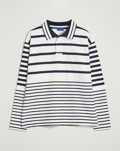 Mies | Rugby-paidat | GANT | Heavy Knitted Striped Rugger Eggshell