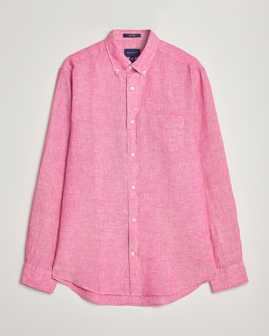 Mies | Pellavapaidat | GANT | Regular Fit Linen Shirt Pink