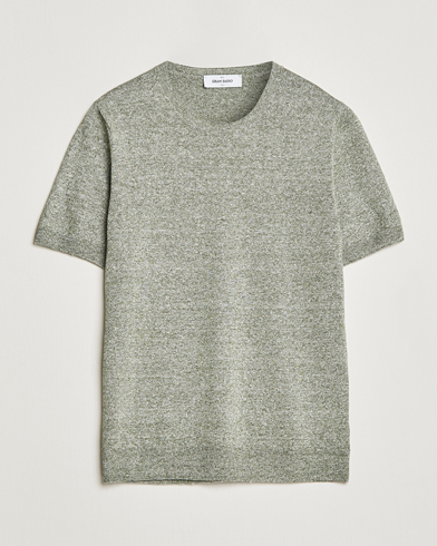 Mies | Gran Sasso | Gran Sasso | Cotton/Linen Knitted Tee Green