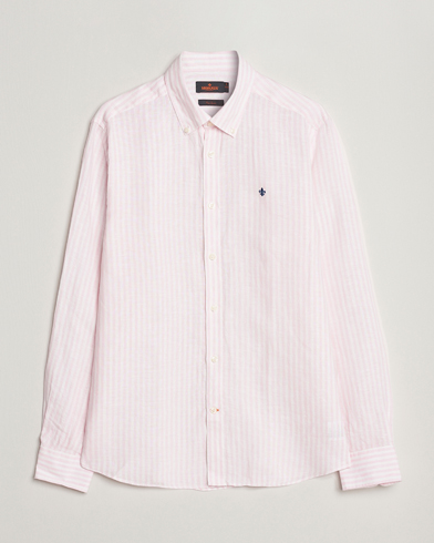 Mies |  | Morris | Douglas Linen Button Down Striped Shirt Pink/White