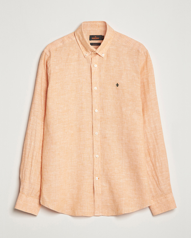 Mies | Pellavapaidat | Morris | Douglas Linen Button Down Shirt Orange