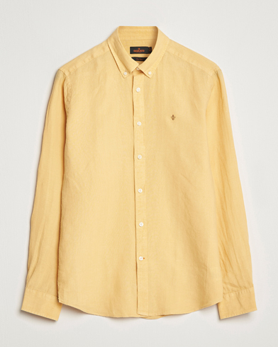 Mies | Pellavapaidat | Morris | Douglas Linen Button Down Shirt Yellow