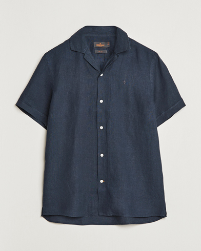 Mies |  | Morris | Douglas Linen Short Sleeve Shirt Navy