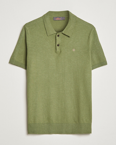 Mies |  | Morris | Harold Cotton/Linen Summer Polo Sage Green