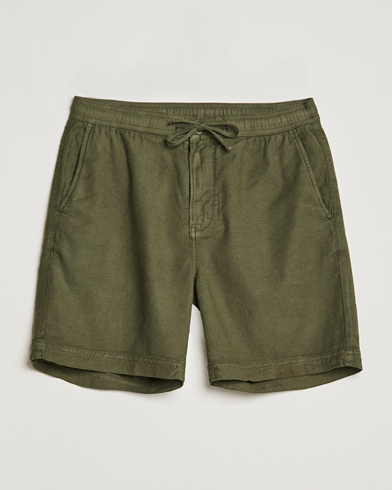 Mies | Pellavashortsit | Morris | Fenix Linen Drawstring Shorts Olive