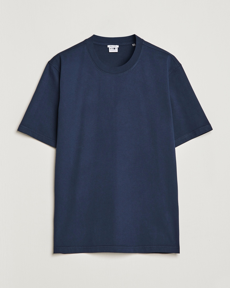NN07 Adam Pima Crew Neck T-Shirt Navy Blue – Sininen