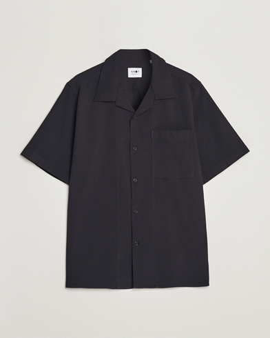 Mies | Lyhythihaiset kauluspaidat | NN07 | Julio Seersucker Short Sleeve Shirt Black