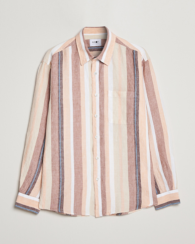 Mies | Rennot paidat | NN07 | Deon Linen Striped Shirt Multi