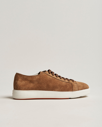 Mies |  | Santoni | Plain Sneaker Dark Brown Suede