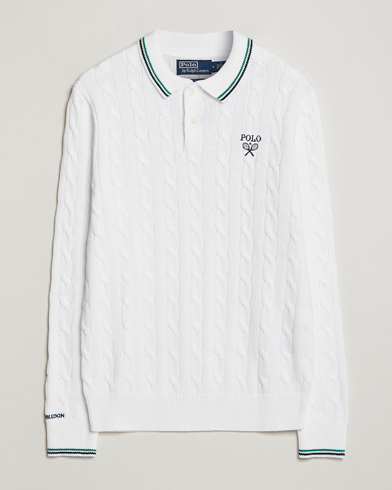 Mies | Vaatteet | Polo Ralph Lauren | Cotton Cable Knitted Polo Ceramic White