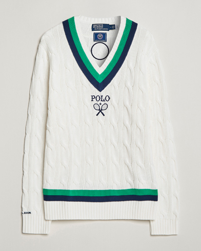 Mies |  | Polo Ralph Lauren | Knitted V-Neck Cricket Sweater Ceramic White