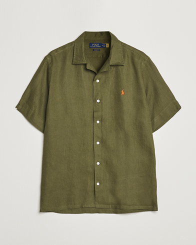 Mies | Lyhythihaiset kauluspaidat | Polo Ralph Lauren | Linen Camp Collar Short Sleeve Shirt Dark Sage