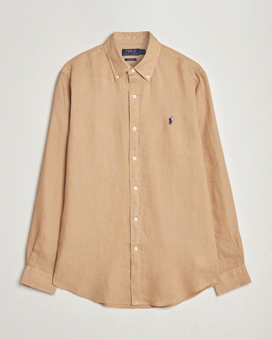 Mies | Rennot | Polo Ralph Lauren | Custom Fit Linen Button Down Vintage Khaki