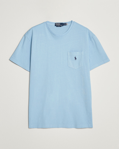 Mies |  | Polo Ralph Lauren | Cotton/Linen Crew Neck T-Shirt Powder Blue