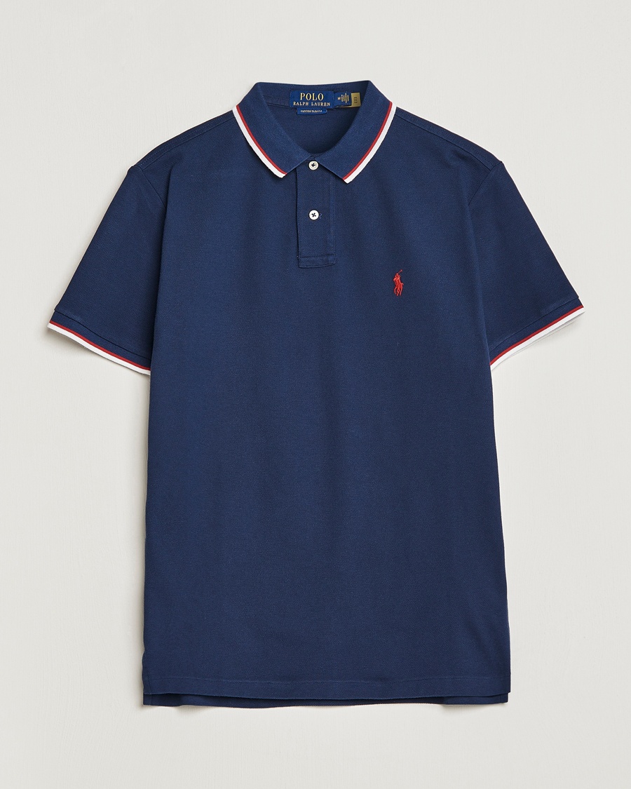 Polo Ralph Lauren Custom Slim Fit Tipped Polo Newport Navy – Sininen