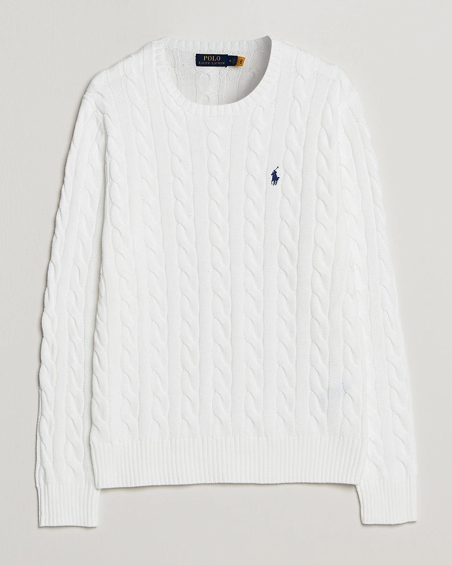 Polo Ralph Lauren Cotton Cable Pullover White – Valkoinen