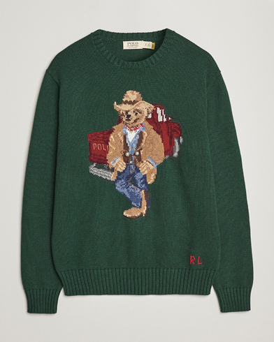 Mies | Neuleet | Polo Ralph Lauren | Knitted Crew Neck Bear Sweater New Forest Heather