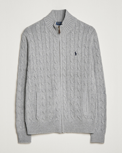 Mies |  | Polo Ralph Lauren | Cable Knitted Full-Zip Fawn Grey Heather