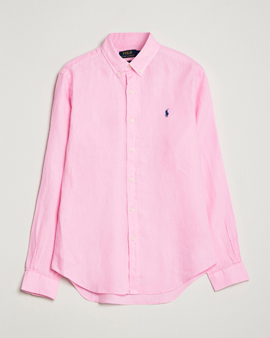 Mies | Vaatteet | Polo Ralph Lauren | Slim Fit Linen Button Down Shirt Carmel Pink