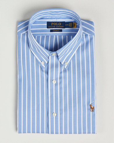 Mies | Viralliset | Polo Ralph Lauren | Custom Fit Striped Dress Shirt Blue/White
