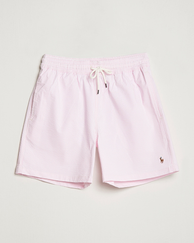Mies | Uimahousut | Polo Ralph Lauren | Recyceled Traveler Boxer Seersucker Swimshorts Pink/White