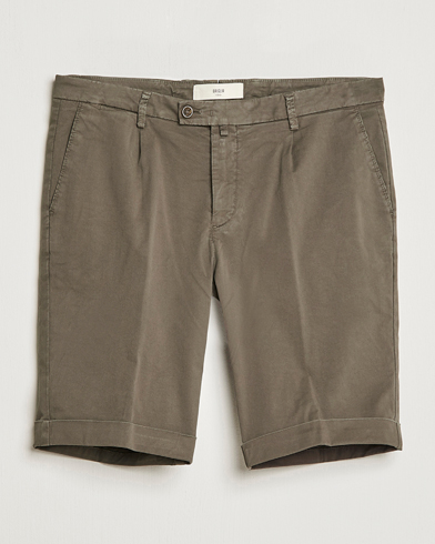 Mies | Chino-shortsit | Briglia 1949 | Pleated Cotton Shorts Brown