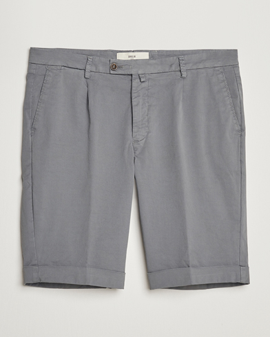 Mies | Chino-shortsit | Briglia 1949 | Pleated Cotton Shorts Grey