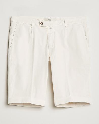 Mies | Chino-shortsit | Briglia 1949 | Pleated Cotton Shorts Cream